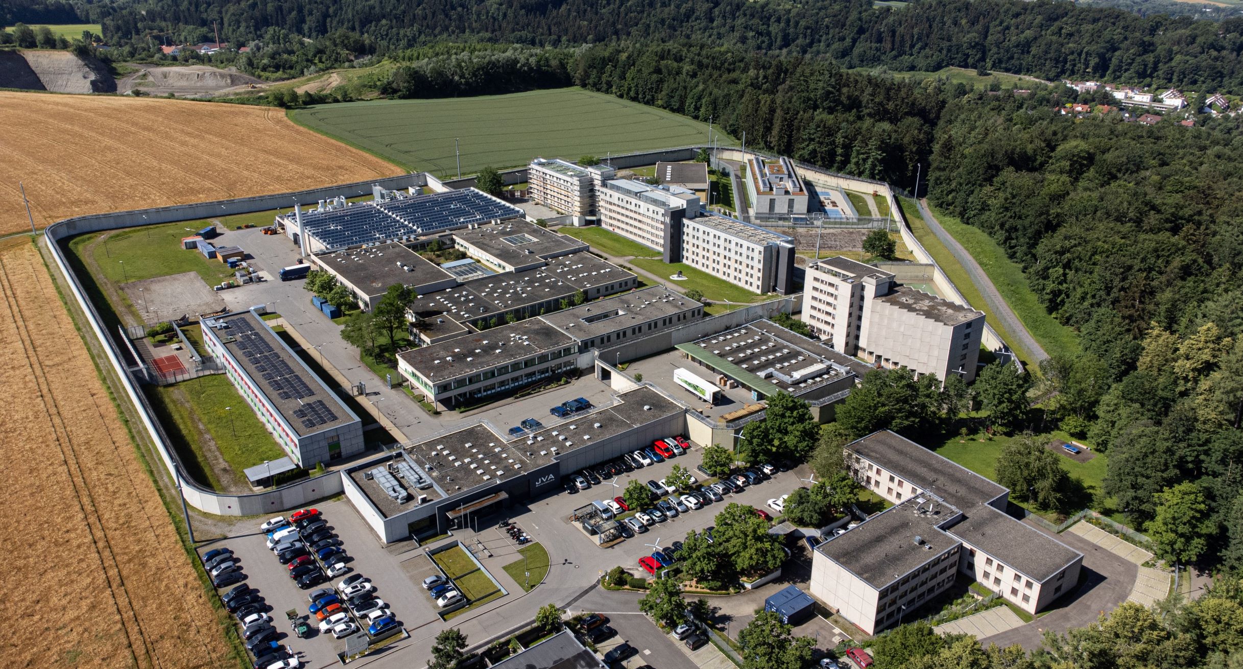 Luftbild der Justizvollzugsanstalt Ravensburg